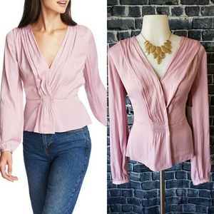 1.State Lavender Crossover Blouse